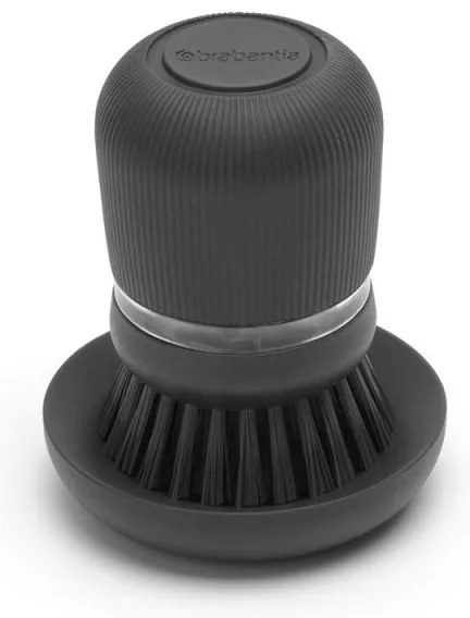 Dozator detergent de vase cu perie Brabantia Sinkside 1003317, 100 ml, Peri din poliester, Suport, Gri inchis