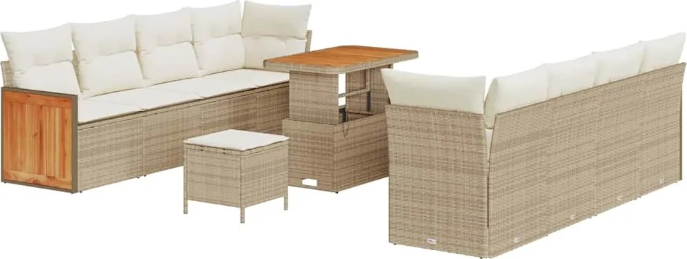 vidaXL Set de canapele pentru grădină 12 pcs Bej și crem poliratan