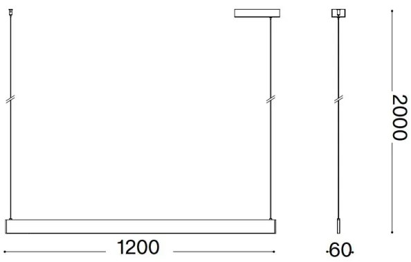 Ideal Lux - Pendul pe cablu DESK LED/36W/230V 120 cm CRI 90 alb