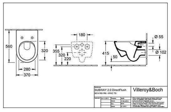 Vas WC suspendat Villeroy & Boch, Subway 2.0, direct flush, ViFresh, alb alpin