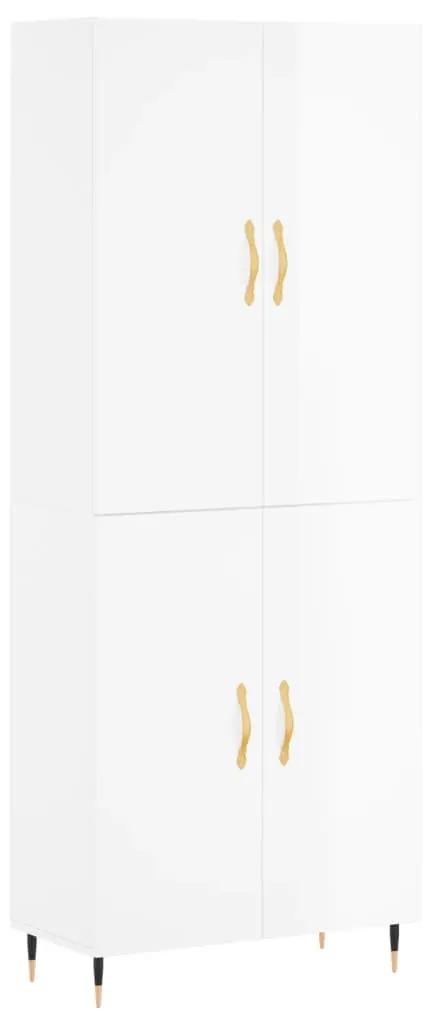 3195661 vidaXL Dulap înalt, alb extralucios, 69,5x34x180 cm, lemn compozit
