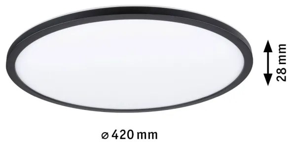 Paulmann 70999 - Panou LED ATRIA 22W 230V 3000K negru dimabil