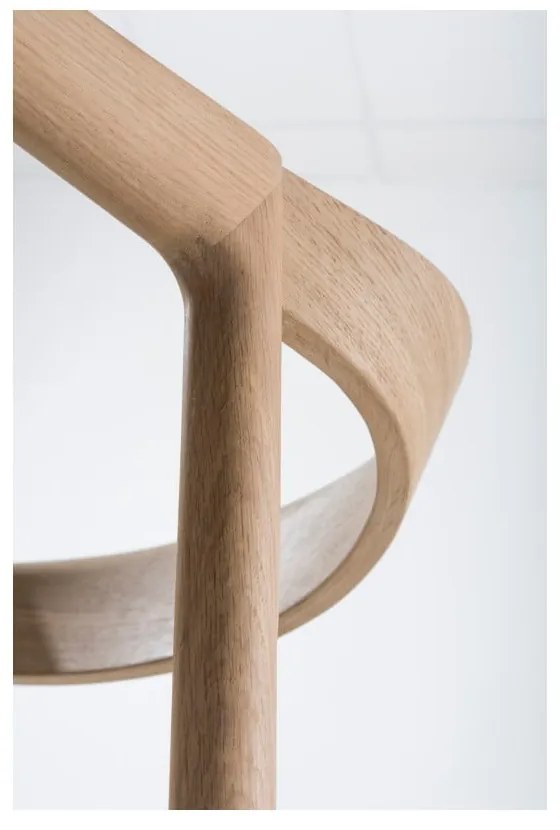 Scaun din lemn masiv de stejar Gazzda Muna, albastru - gri