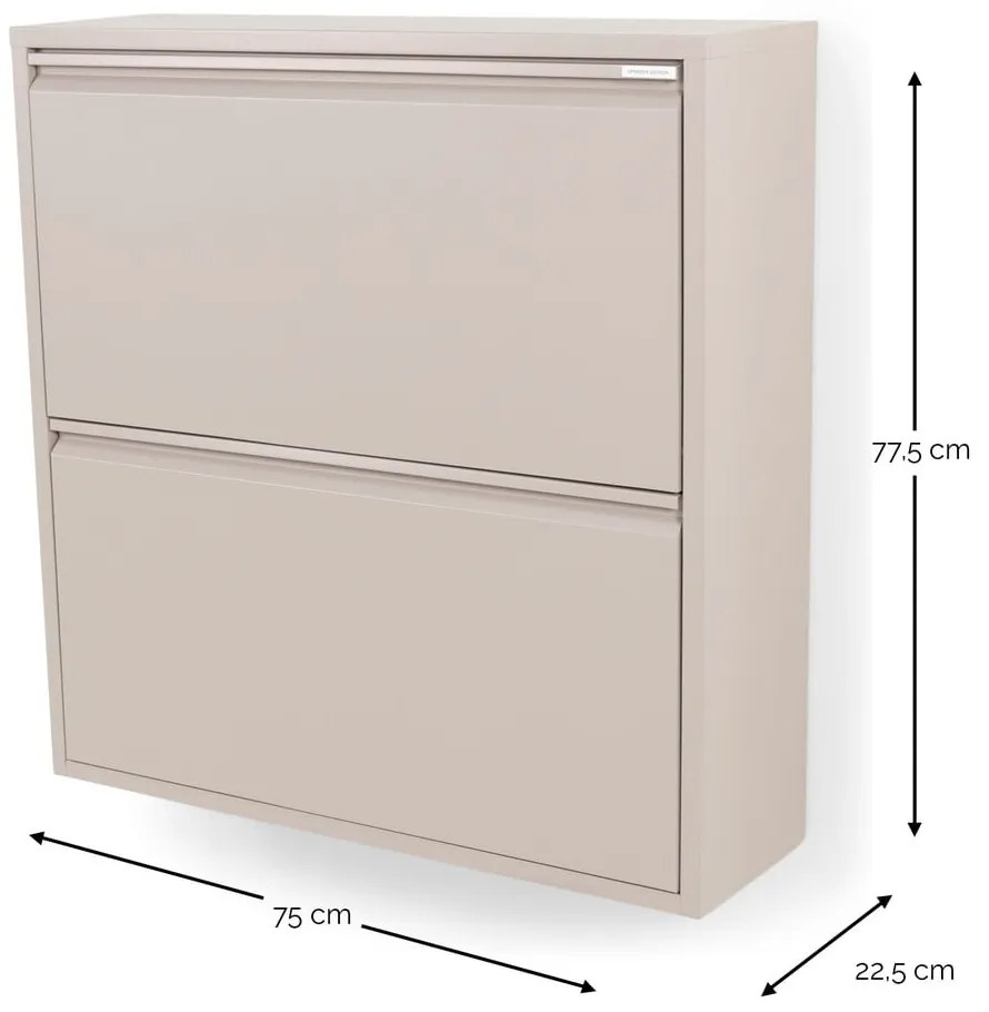 Pantofar taupe cu deschidere înclinată din metal 75x77,5x22,5 cm Billy – Spinder Design