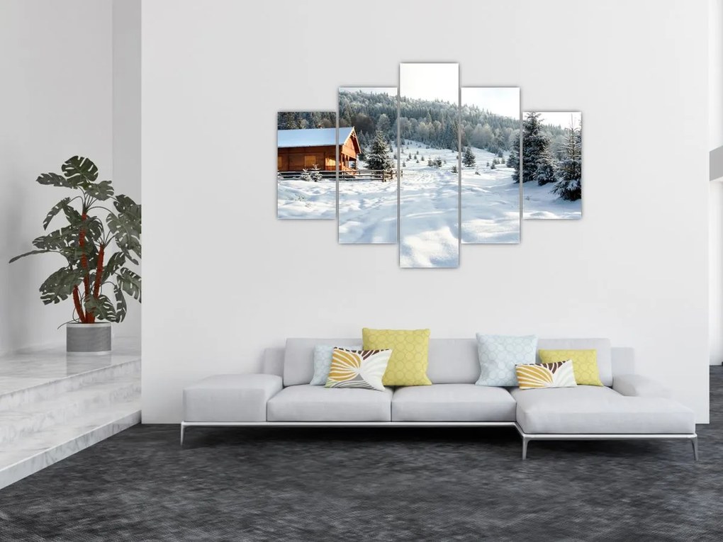 Tablou - Cabană de munte (150x105 cm)