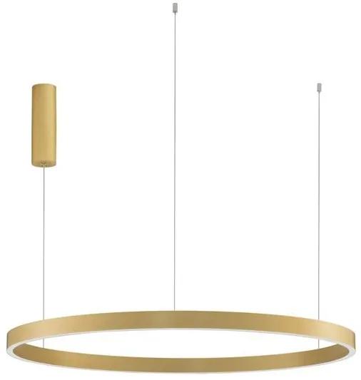 Lustra LED design circular cu iluminat sus si jos ELOWEN auriu, diametru 98cm