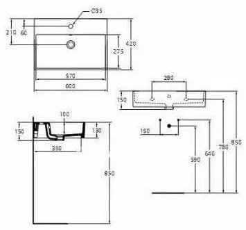 Lavoar suspendat Ideal Standard Strada 60x42 cm