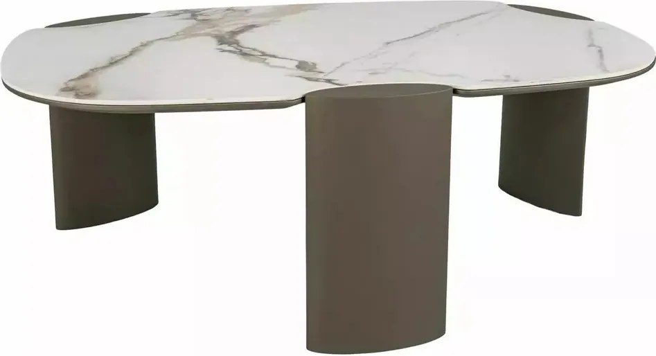 Masuta de cafea Adoro B alb lucios/cupru L105xl65 cm