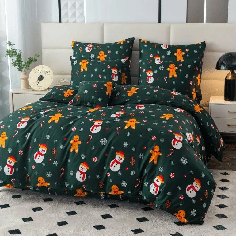 Lenjerie de pat din policoton OM DE ZAPADA SI TURTA DULCE POLY verde Dimensiune lenjerie de pat: 70 x 90 cm | 140 x 220 cm