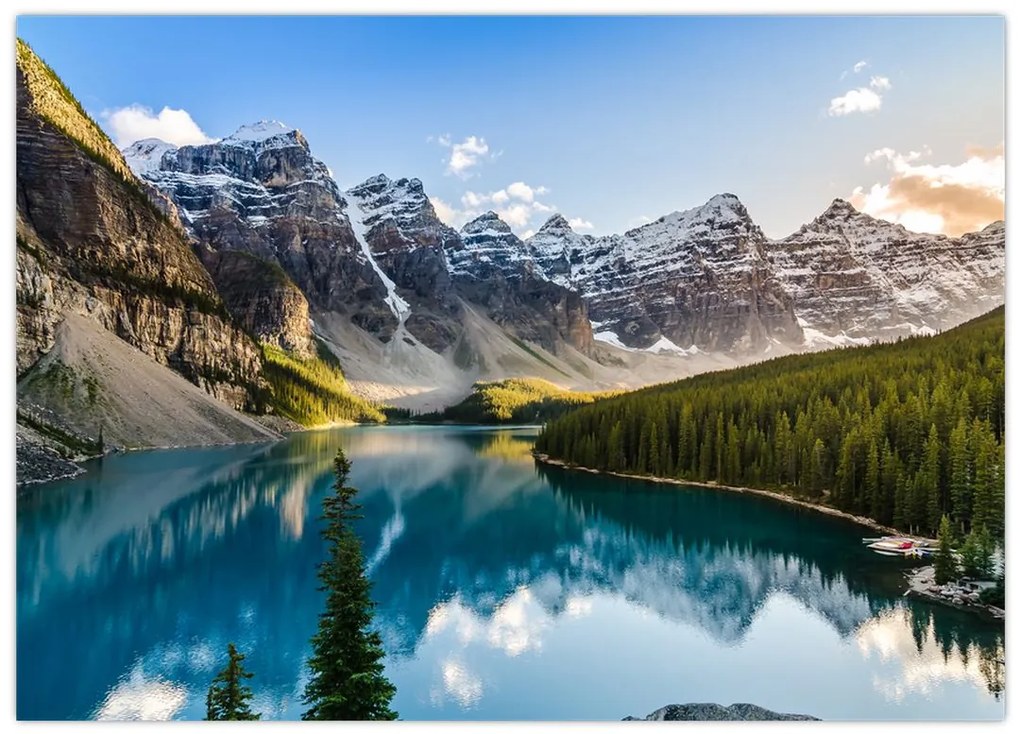 Tablou pe sticlă - Kanada. Parcul național Banff, Moraine Lake (70x50 cm)
