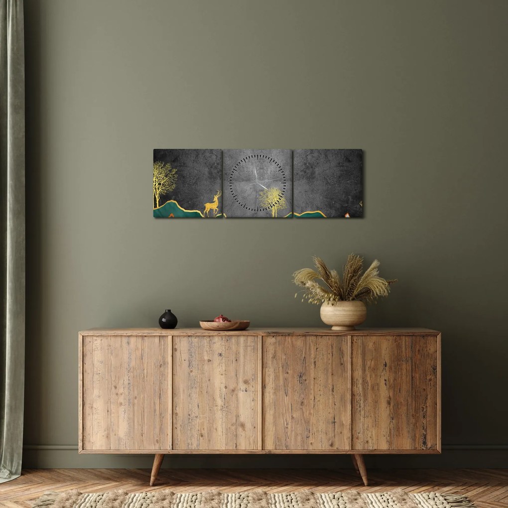 Tablou - Munții (cu ceas) (90x30 cm)