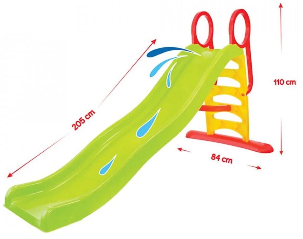 Tobogan Pentru NOVOKIDS™ Super Water Slide, Pentru Interior si Exterior, Cu Functie Tobogan cu Apa, Adaptor Furtun, Panta alunecare 205 Centimetri,