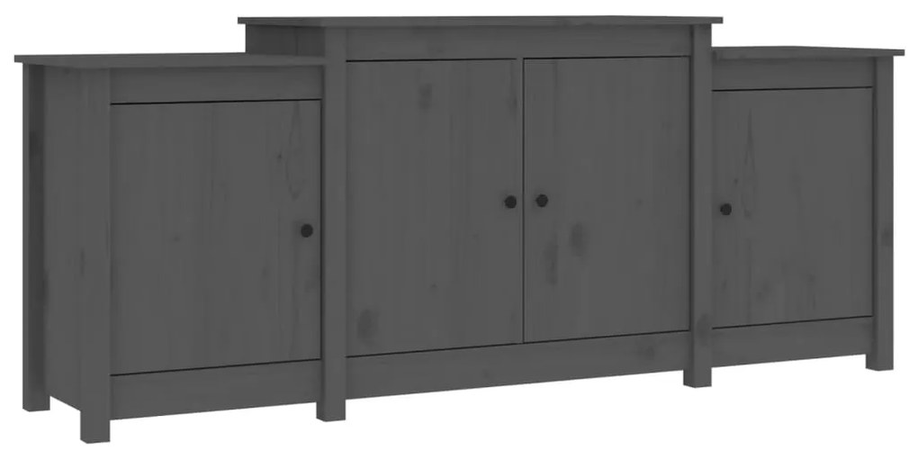 821494 vidaXL Servantă, gri, 164x37x68 cm, lemn masiv de pin