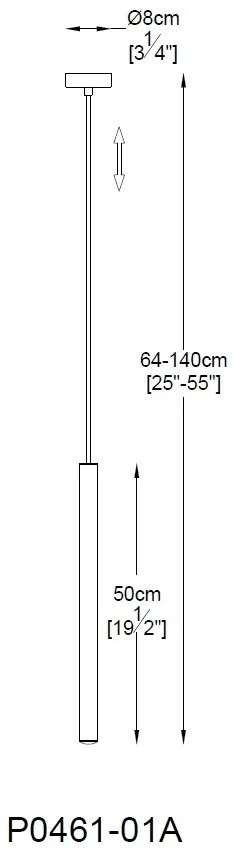Pendul LED design minimalist LOYA, cupru antic