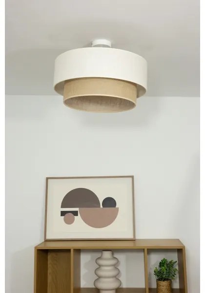 Lustră aplicată NATIA 1xE27/60W/230V Ø45 cm alb/maro