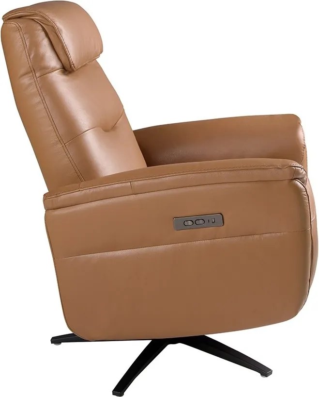 Fotoliu design LUX cu functia relax Cowhide brown leather