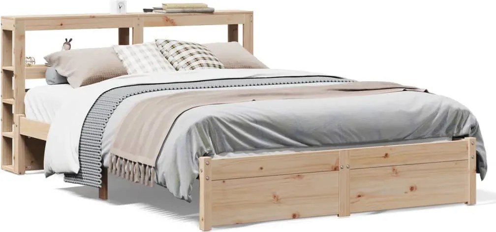 vidaXL Cadru de pat cu tăblie, 140x200 cm, lemn masiv de pin