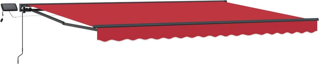 vidaXL Cadru manual de marchiză cu LED-uri Roșu 4 × 3 m