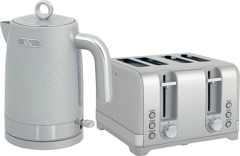 HOMCOM Set fierbător și prăjitor, fierbător rapid 1,7L 2200W cu termostat | Aosom Romania