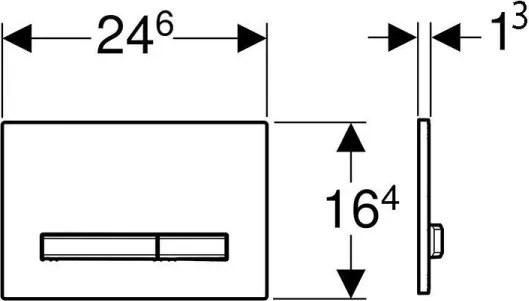Geberit 115.788.11.2 - Placă de acționare Sigma50, 24,6x16,4 cm, alb/crom mat