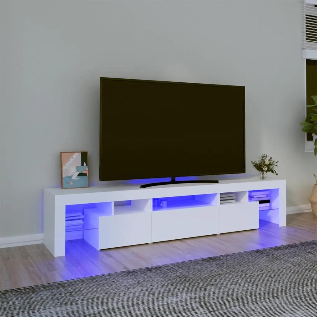 3152810 vidaXL Dulap TV cu lumini LED alb 200x36,5x40 cm