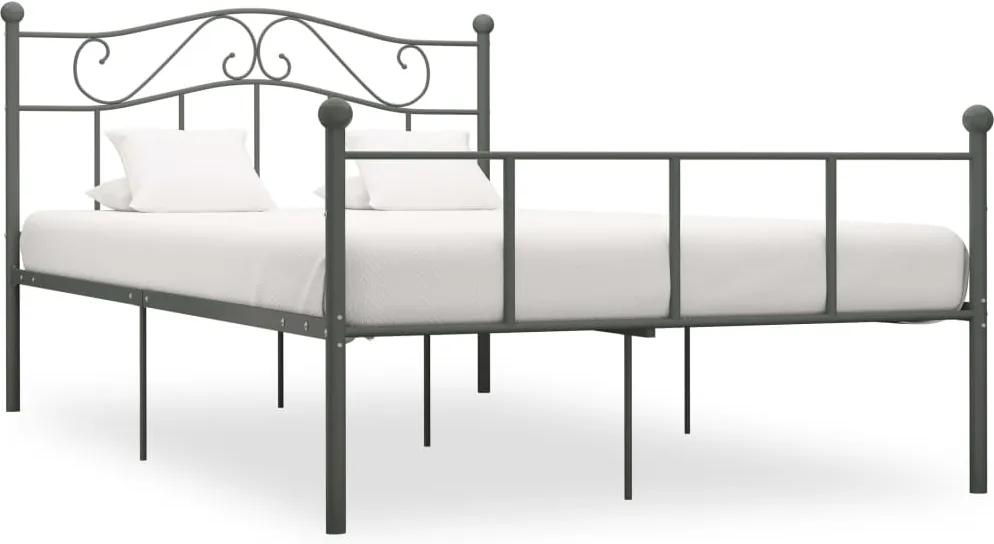 Cadru de pat, gri, 140 x 200 cm, metal