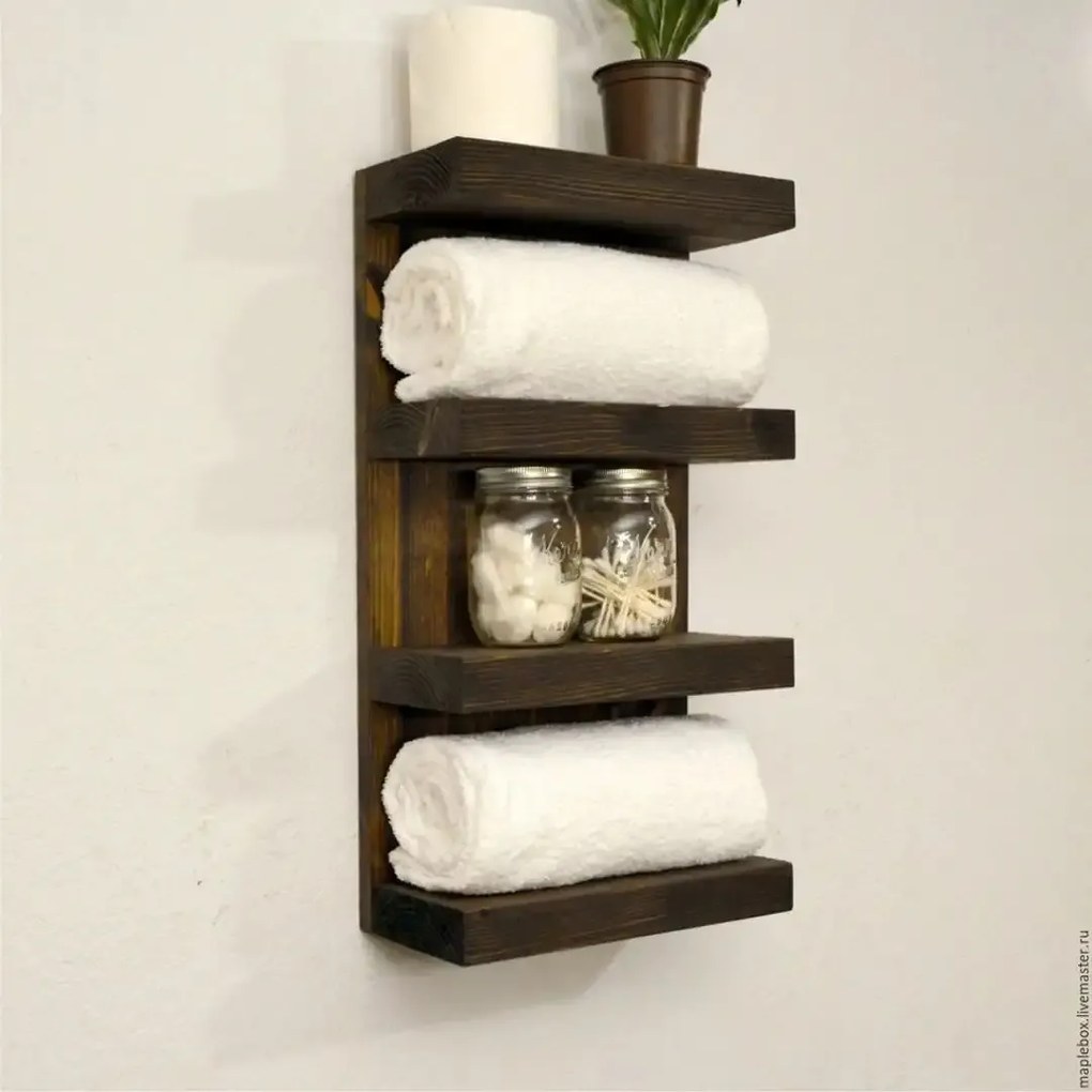 Suport prosop din lemn  seria-620 Homs 65 x 12 x 20 cm,  rustic,30099