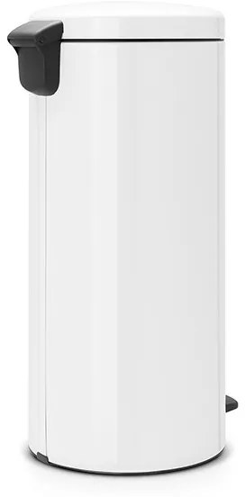 Cos de gunoi cu pedala Brabantia NewIcon 649063, 30 L, Inchidere lina, Baza antiderapanta, Cos interior metalic, Alb