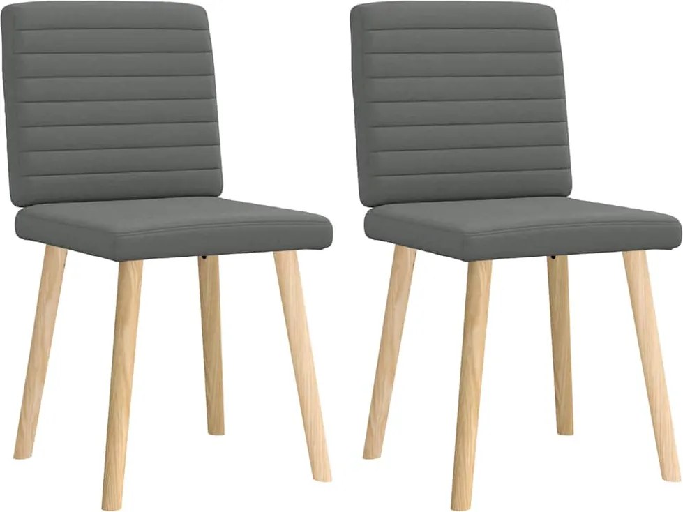 vidaXL Scaune de sufragerie, 2 buc., gri închis, material textil
