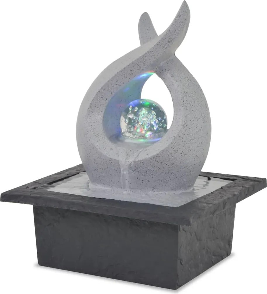 vidaXL Fântână de interior cu iluminare LED, polirășină