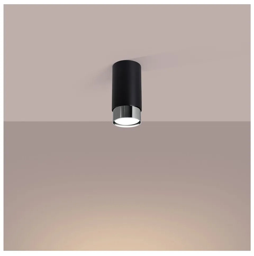 Plafonieră neagră/argintie Crown – Sollux