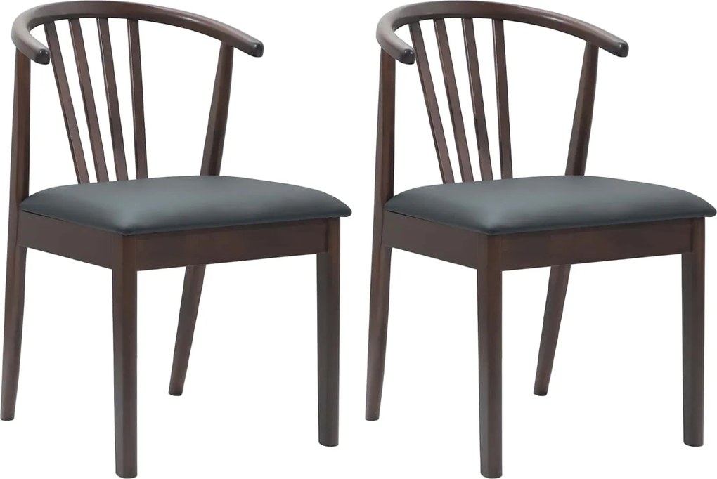 vidaXL Scaun de sufragerie 2 pcs Maro deschis și negru