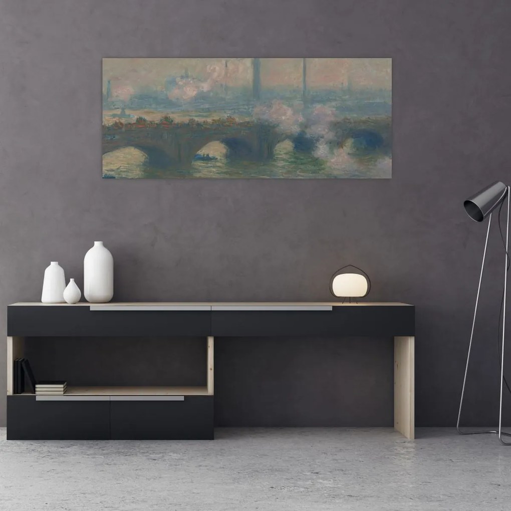 Tablou - Claude Monet, Waterloo Bridge, Gray Day, reproducere (120x50 cm)