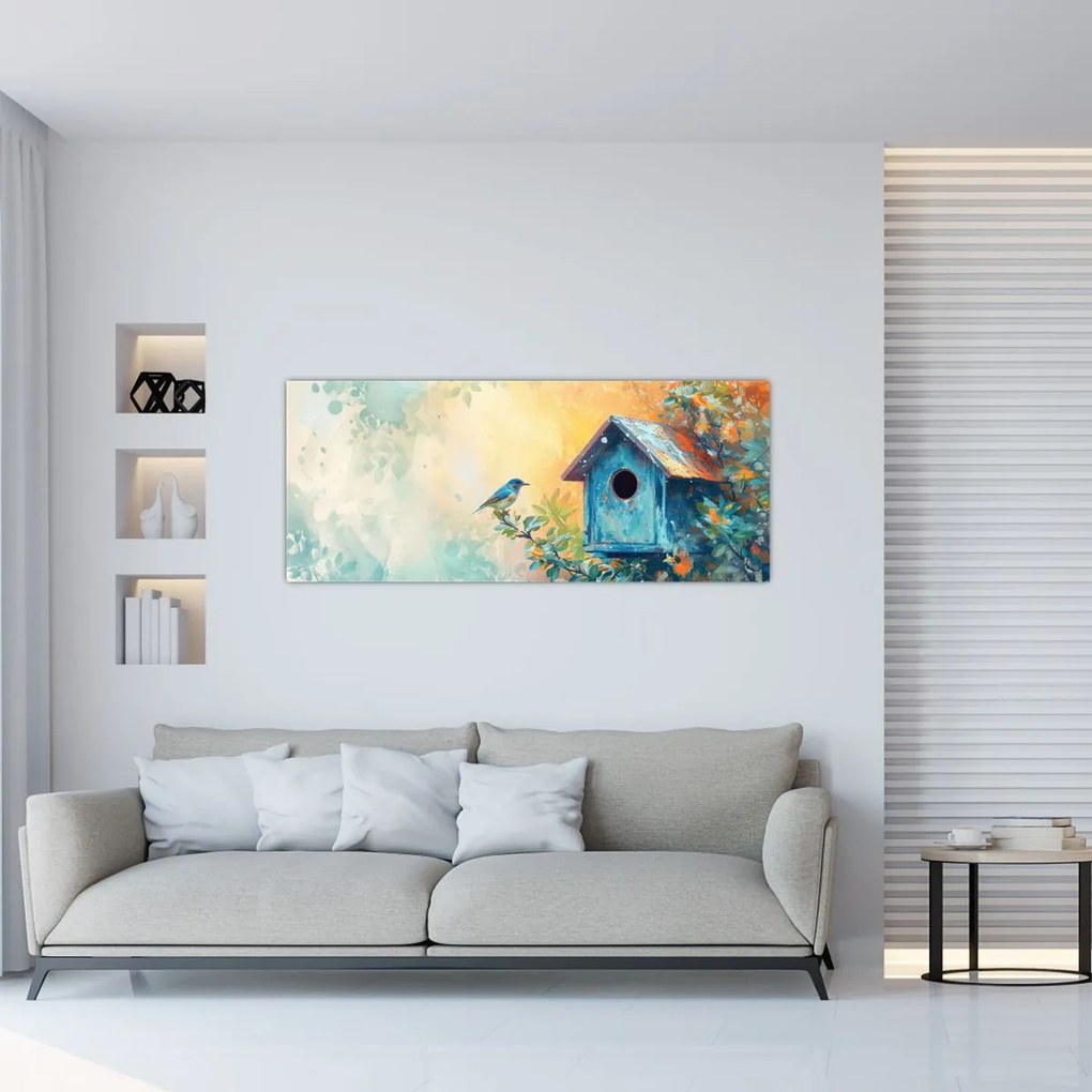 Tablou - Birdhouse, acuarelă, acuarelă (120x50 cm)