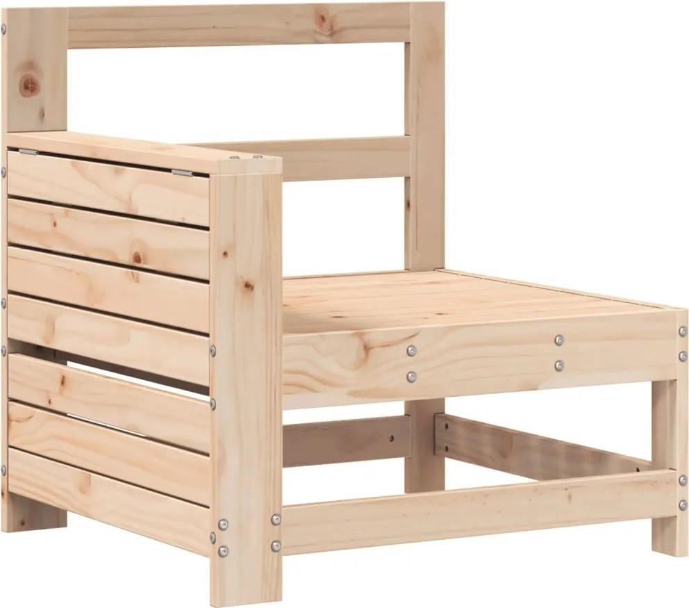 vidaXL Canapea cu cotieră de grădină, cu masă laterală, lemn masiv pin