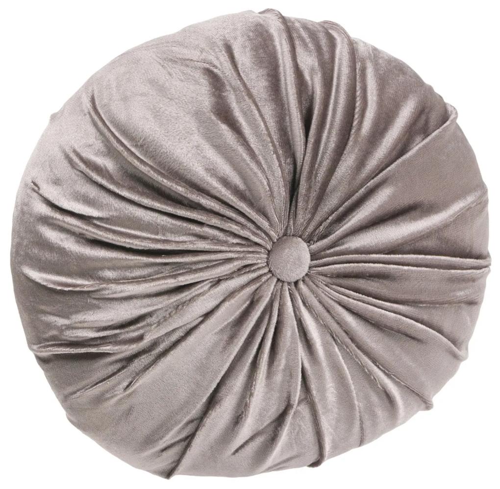 Perna decorativa din catifea cu buton - gri argintiu 36 cm