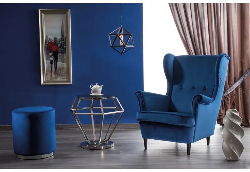 Fotoliu tapitat catifea Culoare Gri / Wenge, LORD VELVET