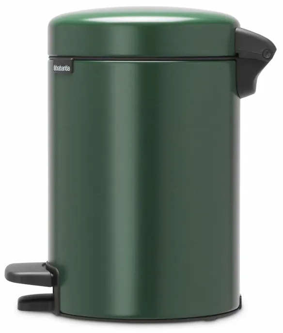 Cos de gunoi cu pedala Brabantia NewIcon 1003196, 3 L, Inchidere lina, Baza antiderapanta, Verde inchis