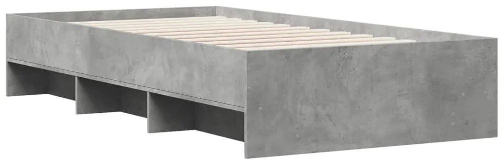 3295705 vidaXL Cadru de pat, gri beton, 90x190 cm, lemn prelucrat