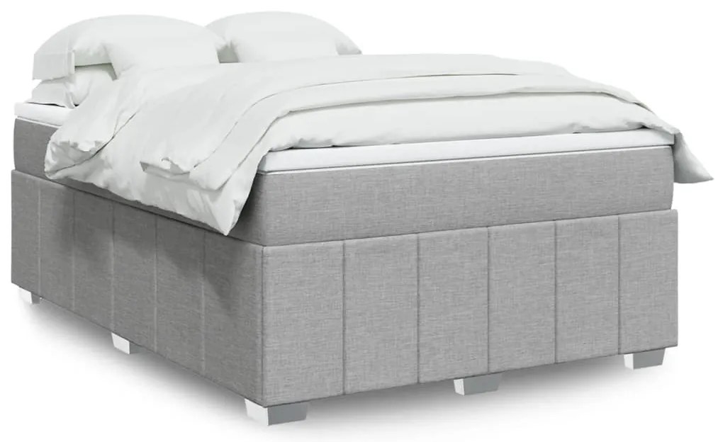 vidaXL Pat continental, gri deschis, 140x200 cm, material textil