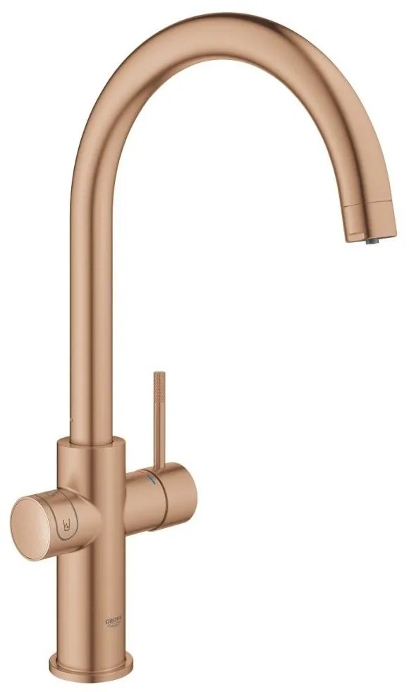 Grohe Blue Home Ondus Baterie de bucatarie cu sistem de filtrare, racire si acidulare, pipa C, cupru mat (brushed warm sunset)