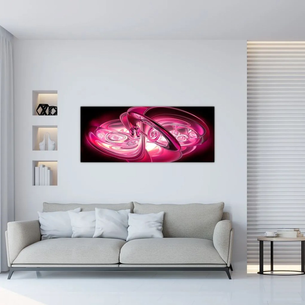 Tabloul cu fractali roz (120x50 cm)