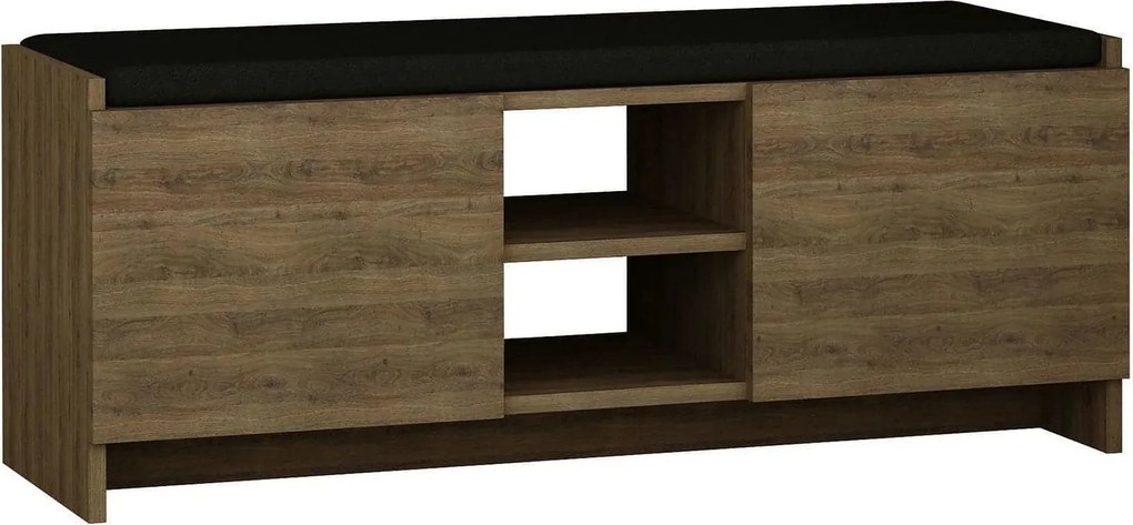 Pantofar ZULLA, stejar inchis, PAL melaminat, 110x37x43 cm