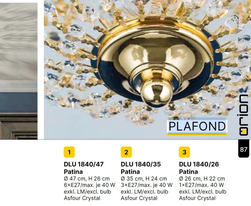 Plafoniera cristal Asfour design elegant lux PLAFOND D-26cm alama