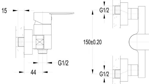 Aqualine - Baterie de duș DAPHNE crom lucios