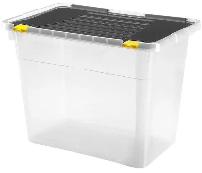 Cutie de depozitare 100 l negru/transparent