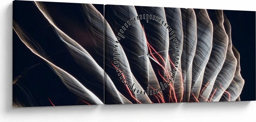 Tablou - Descărcare de lumini (cu ceas) (90x30 cm)
