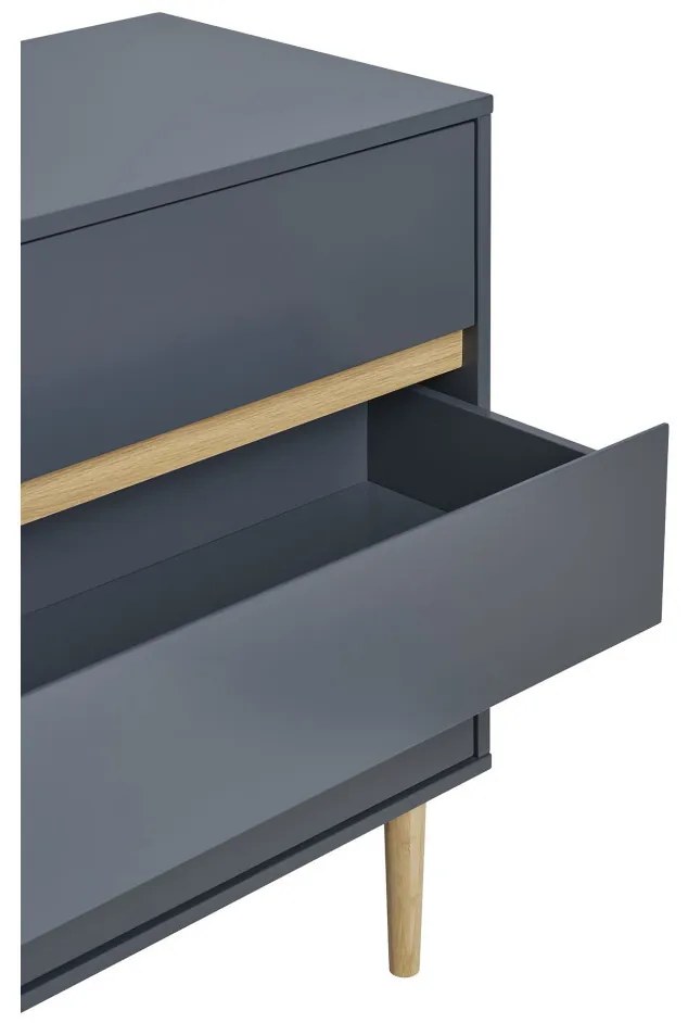 Sideboard Bisley cu 3 sertare, lemn vopsit, gri închis 80x40x80 cm