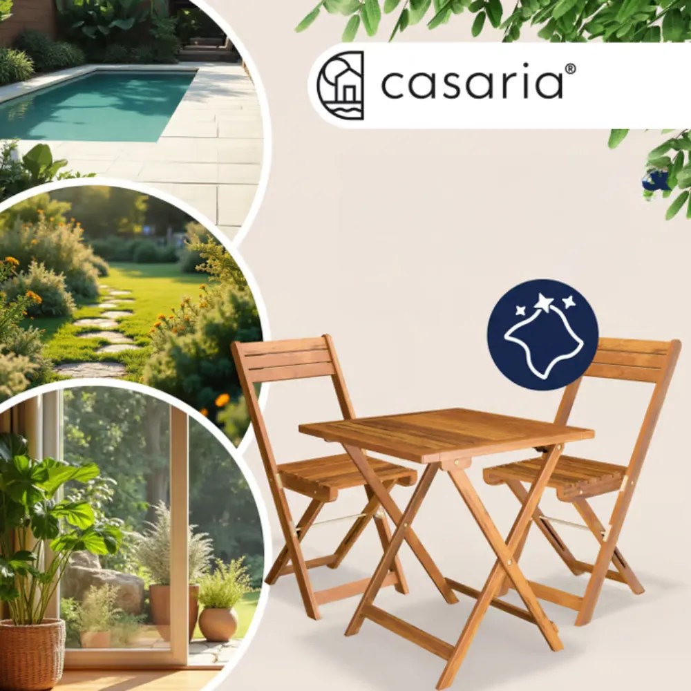 Mobilier de balcon VITEK, 1+2, maro natural Casaria