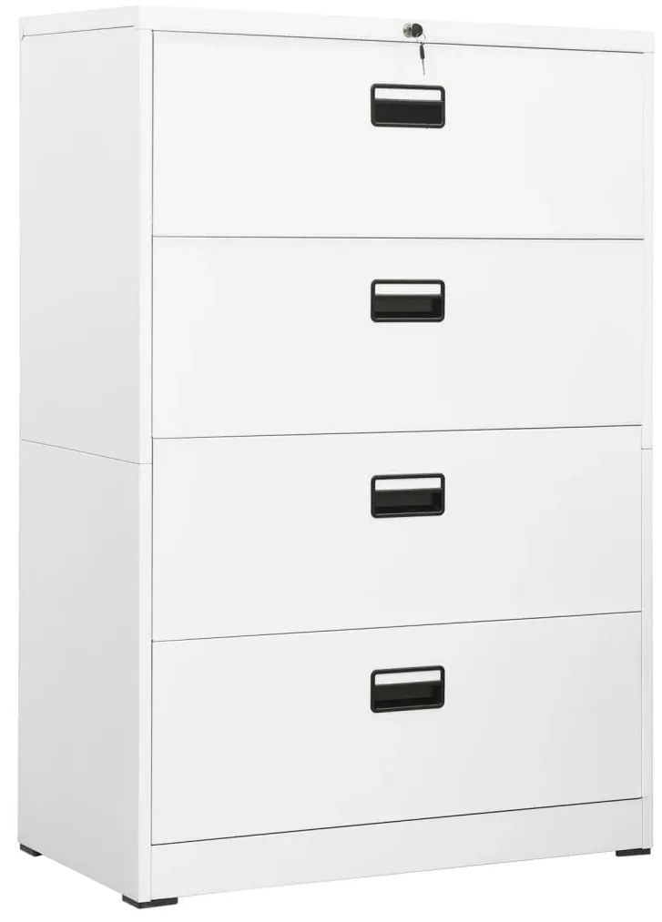 vidaXL Fișet, alb, 90x46x134 cm, oțel